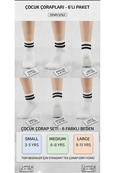 KM Collections 6'lı Çocuk Kolej Çorabı