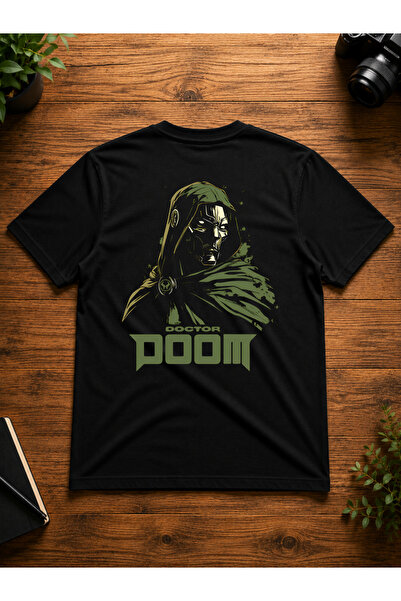 NUATEX Marvel Doktor DOOM Baskılı Regular Rahat Kalıp Bisiklet Yaka Tişört