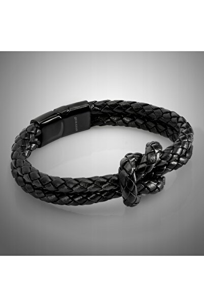 NO BRAND Serasar, brățară de damă din piele [nod] neagră, 16cm