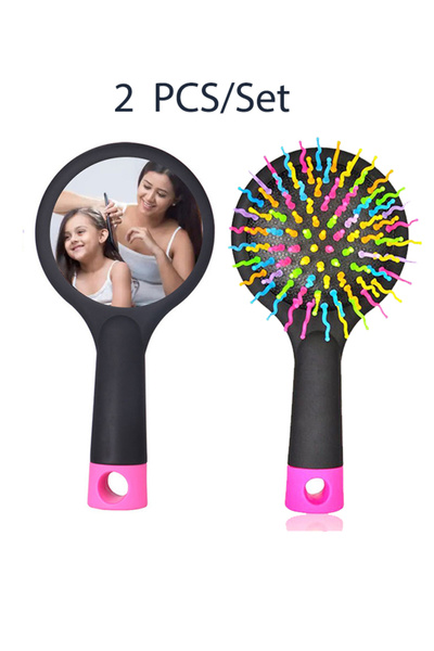 EHOME 2 Packs Girls Hair Brush Set Rainbow Volume Brushes Detangling Hair Bru...