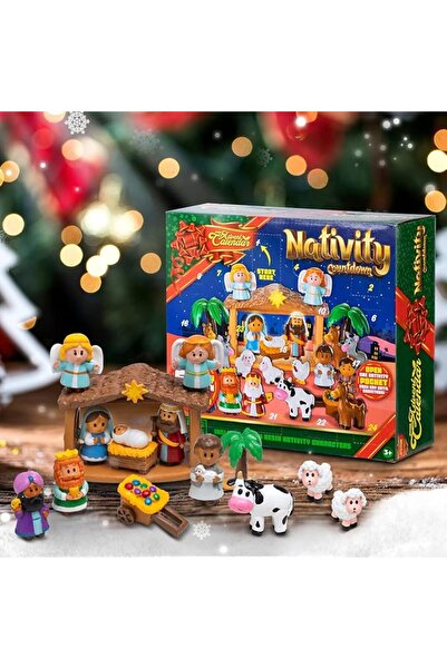 NO BRAND Calendar de Advent de Crăciun cu Scenă a Nașterii Domnului, 24 de Mi...