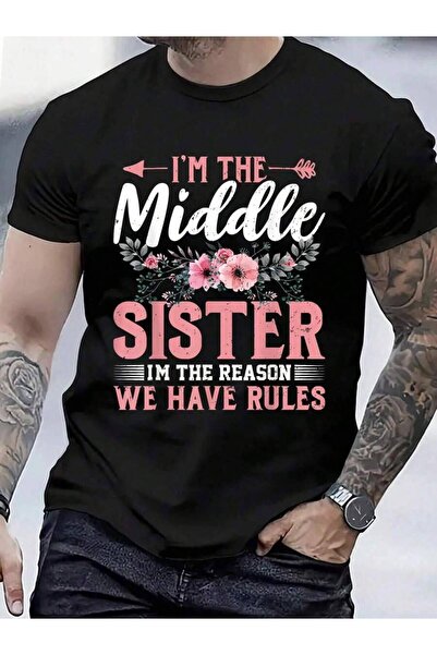 4CR 100% Cotton I'm The Sister Big Middle Child Little Sibling T-Shirt Men's ...