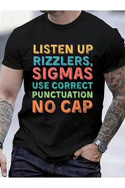 4CR تي شيرت 100% قطن بتصميم مرح للمعلمين يحمل عبارة "Listen Up Rizzlers" - قم...