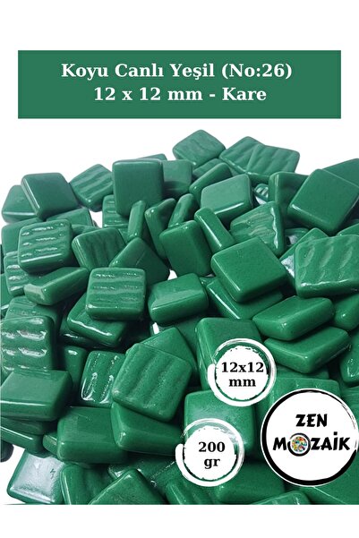 Zen Mozaik Sanatsal Mozaik Çalışmalarınız Için 12X12 Mm - Kare Cam Mozaik Taşı