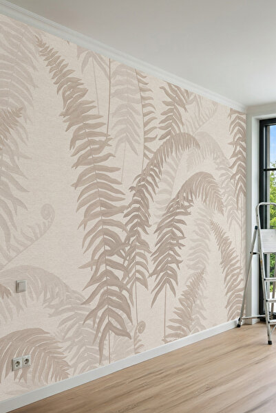 dreamwall Eğrelti Otu Fern Yaprak Desenli Tek Parça Tekstil Duvar Kağıdı