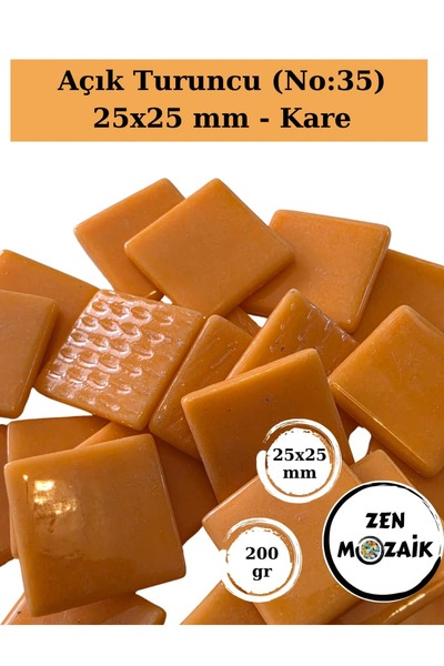 Zen Mozaik Sanatsal Mozaik Çalışmalarınız için 25 x25 mm - Kare Cam Mozaik Taşı