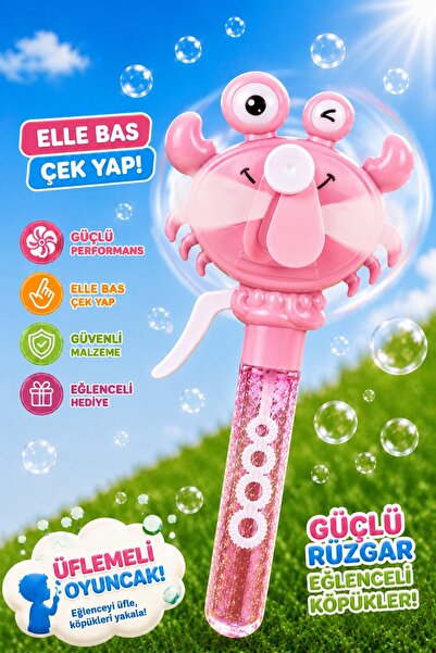 POLER TOYS Manuel Figürlü Fan Hem Üflemeli Hem Fan Çeşitli Figürlü sıvılı Üfl...