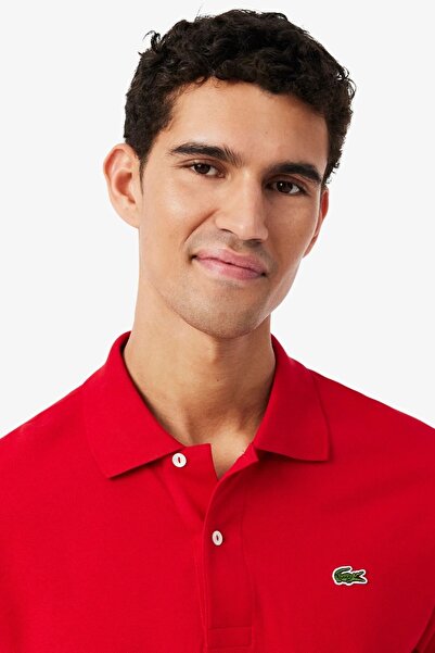 Lacoste Tricou polo clasic pentru bărbați, cu guler polo, roșu
