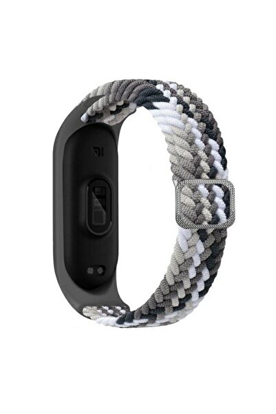 Beline Curea din nailon pentru Xiaomi Mi Band 10/9/8, Negru/Alb