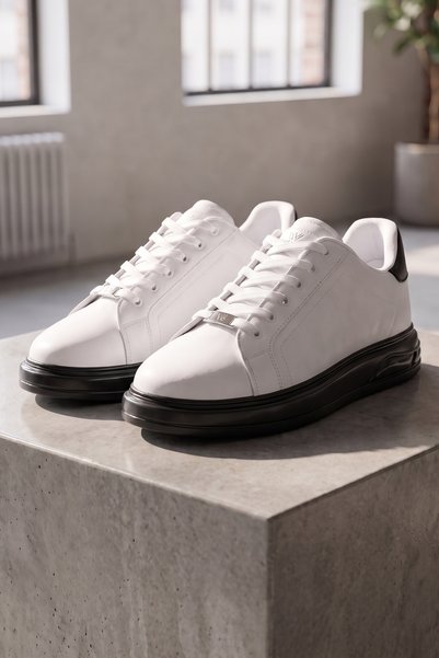 W WİPPER Erkek Jel Tabanlı Ekstra Rahat Günlük Spor Ayakkabı Kalın Taban Bağcıklı Sneaker Yürüyüş Ayakkabıları