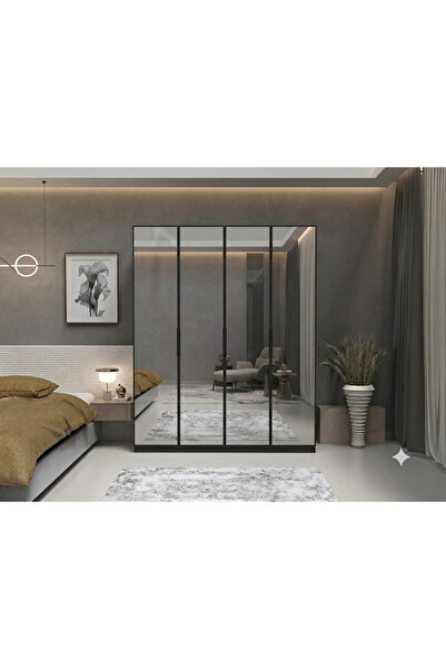 Dian Mobilya %100 MDF 4 Komple Ayna Kapaklı Gardrop
