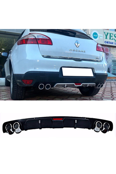 HasAkman Renault Megane Mk3 HB Siyah Difüzör 4 Krom Egzoz Görünümlü Difizör A...