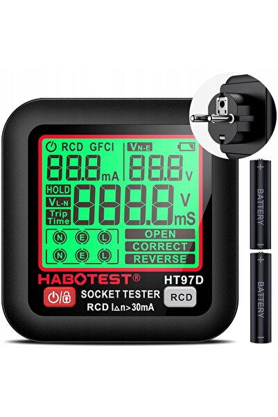 Habotest Tester de tensiune pentru priză electrică cu afișaj LCD