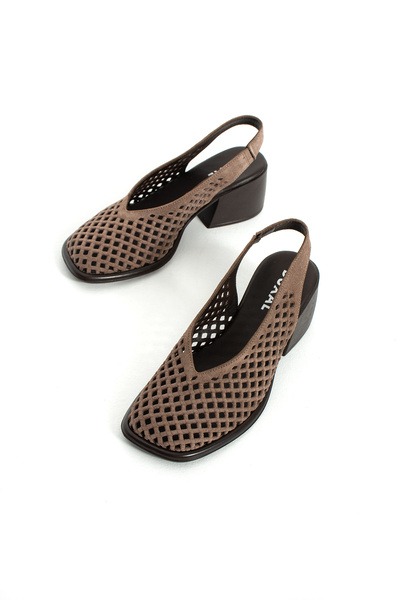 DUXAL SHOES Fallon Hakiki Deri Kalın Topuklu Kadın Ayakkabı Sandalet