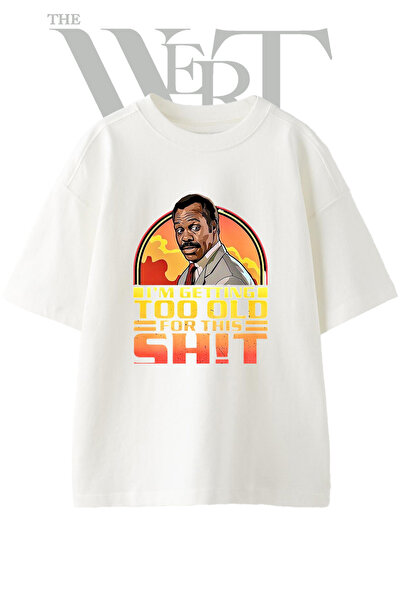 THEWERT Μπλουζάκι Roger Murtaugh με στάμπα, Unisex, λευκό, oversized