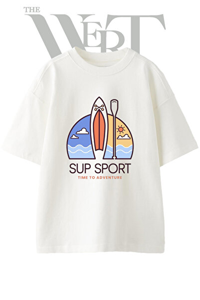 THEWERT SUP Board_1 Dizajn T-shirt majica sa štampanjem, unisex, bela, veće v...