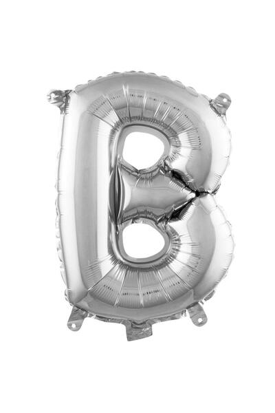 Parti Dükkanı 16 Inch 36 cm Silver Letter B Foil Balloon Birthday Name Writin...