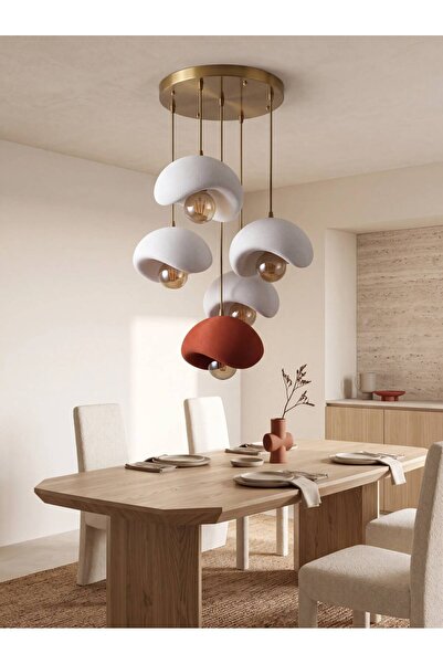 EDESİNG Moonlight Evo 5'li Bohem Sarkıt Avize (Eskitme Gold) Ampul Hediyeli