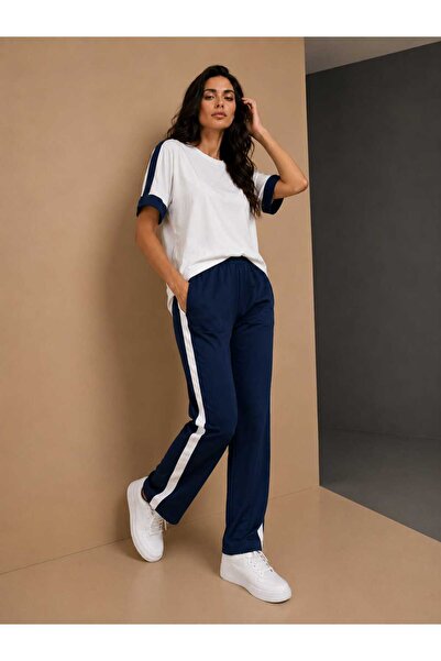Velista Women's Modal Fabric Stripe Detailed Comfortable Cut Soft Textured Da...