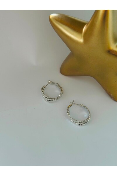 BYYEŞO Ezme Honeycomb Hoop Earrings (Steel)