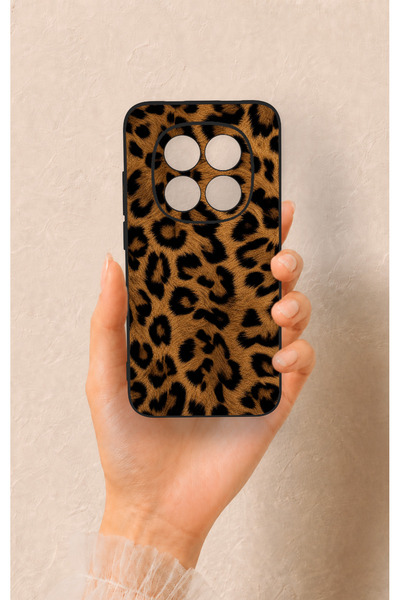 Vip Case Redmi Note 15 Pro 5G Uyumlu Koyu Leopar Deri Desenli Silikon Kılıf