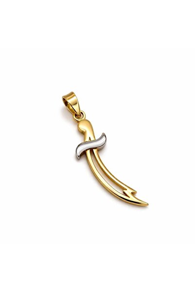 byBurak GOLD 14 Ayar Altın Zülfikar Kılıcı Kolye Ucu - KLY0748