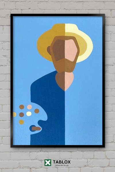 TABLOX Van Gogh Slikar Minimalistički Dizajn Crteža Drveni Umeđeni Dekorativn...