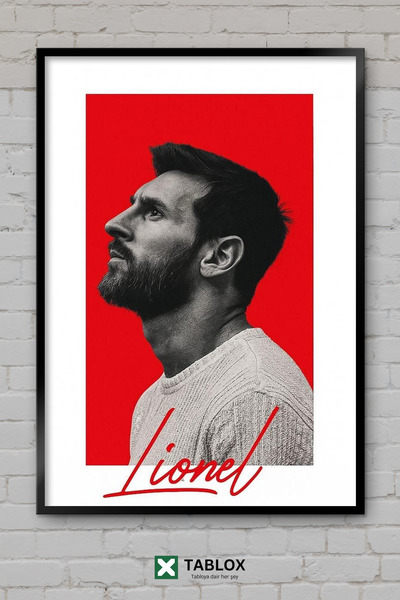 TABLOX Lionel Messi, jucătorul de fotbal, cu aspect de cadru sportiv, tablou ...