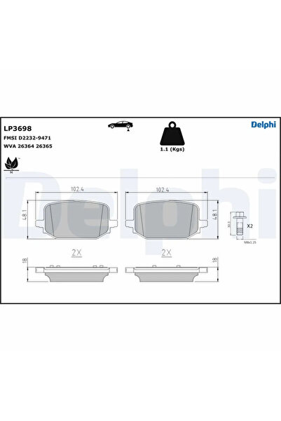 DELPHİ Set Placute Frana Frana Disc Ford Usa Explorer 2019-2019
