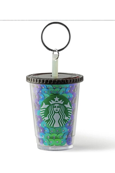 Starbucks Keychain - Green with Sequins