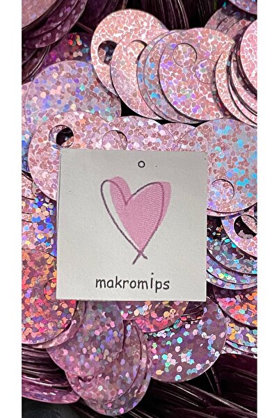 Makromİps 10 gram (+_2) 20 mm JANJANLI ÇANTA PULU PARLAK ŞIK PAYET ELBİSE SÜS...