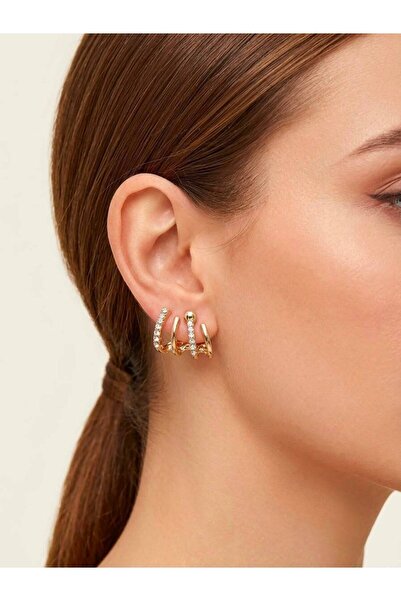 VAREVİA Multi-View Gold Color Earrings