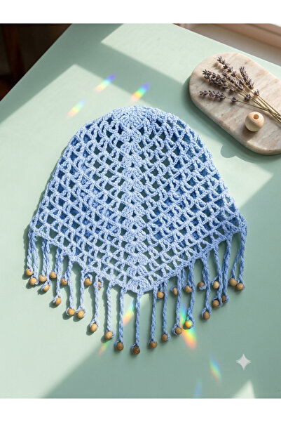 HANDORA_TR El yapımı ahşap boncuklu taçlı bandana