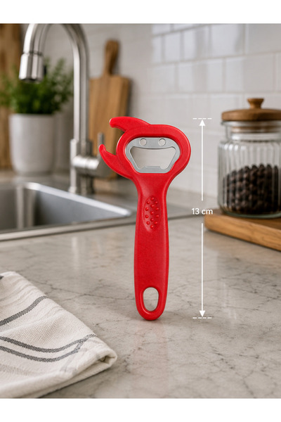 KEA Şişe Açacağı Soda Gazoz Bira Açacağı Ergonomik El Tipi Metal Açacak 13 cm...