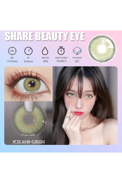 EyesPro İCELAND GREEN 1 yıllık doğal yeşil göz lensi