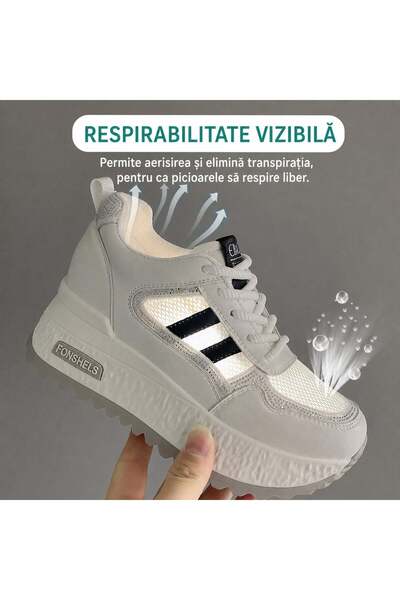ALOGO Sneakers Dama Casual cu Talpa Groasa si Material Respirabil 5829