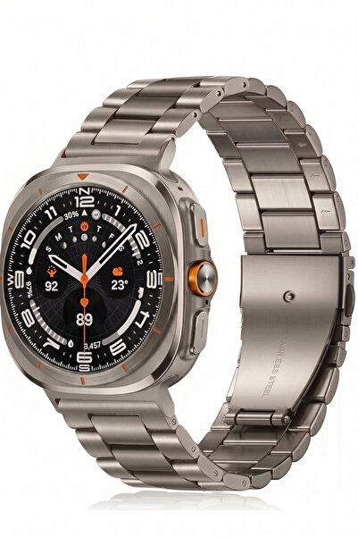 TEKNETSTORE Samsung Galaxy Watch Ultra2 Uyumlu Paslanmaz Çelik Baklalı Kordon...