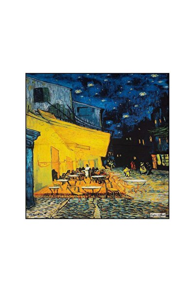Çağrı İpek Cafes Street Pattern Silk Handkerchief Scarf Dg9784-Orj