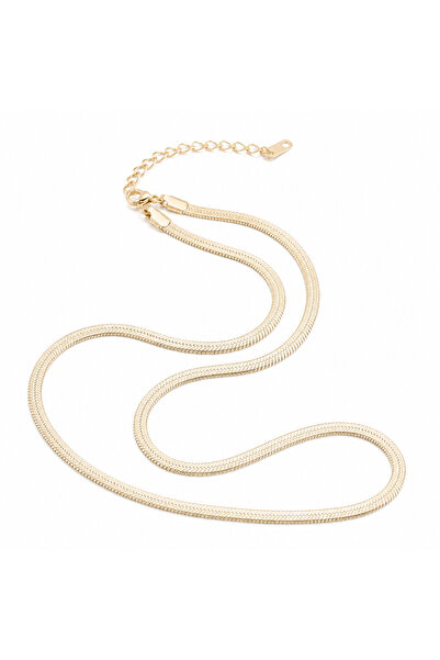 45 CM Gold Yılan Zincir Kolye | Çelik Minimal Kadın Kolyesi