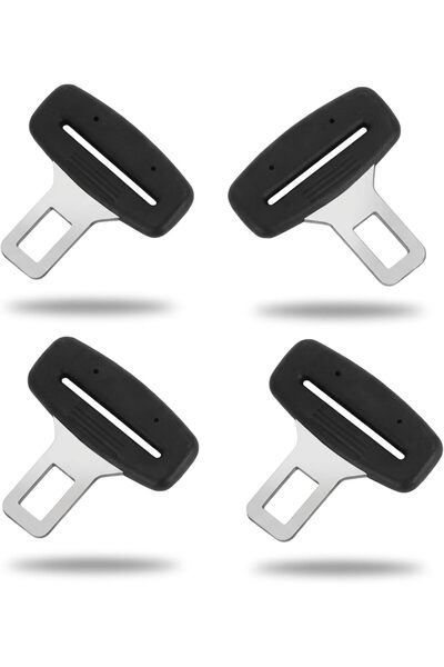 GoodTool 4 قطع مشابك حزام أمان السيارة، لسان معدني لحزام الأمان، محول تمديد م...