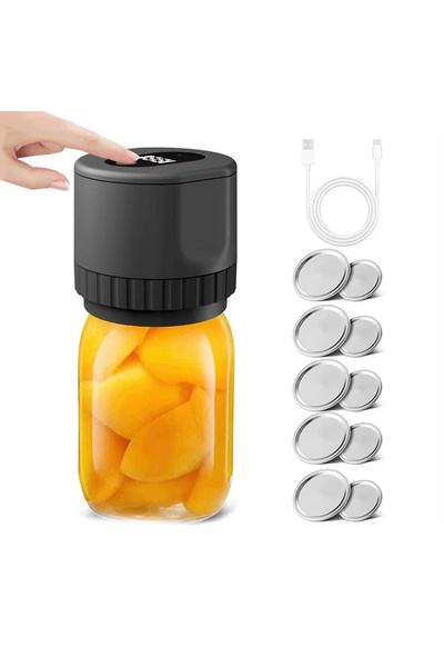 OEM Mașină electrică pentru închis borcane, USB, cu display LED și 10 capace ...