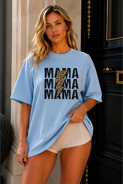 FECCY Premium Mama Printed Oversize Γυναικείο T-Shirt Βαμβακερό Oversize T-Shirt