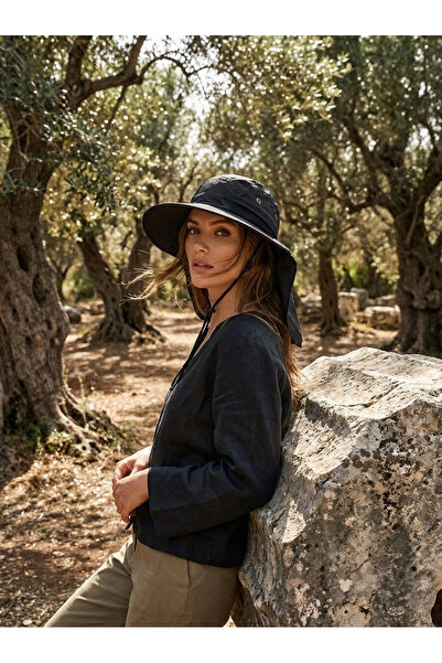 PIECE SIGNATURE Καπέλο Σαφάρι με προστασία από τον αλεξήλιο - Ύφασμα που στεγ...