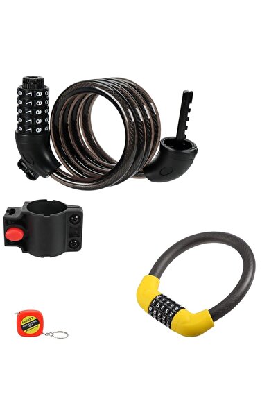 OEM Antifurt bicicleta si trotineta, otel impletit cu cod 5 cifre, lacat tip ...