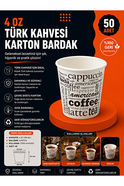Genel Markalar 4 Oz Kahve Bardağı 50 Adet
