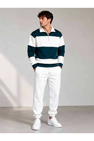 Boi New Season Men's Oversize Zippered Collar Detailed Bottom-Top Tracksuit S...