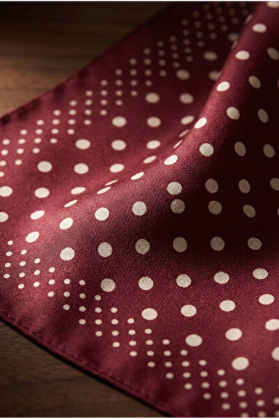 last icon Bordo Krem Puantiyeli İpek Fular Şal Bandana Boyun Aksesuarı