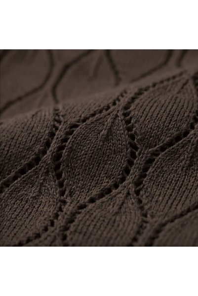 AlanTeks Rochie lungă de plajă din tricot cu model frunze din bumbac 100% cu talie elastică