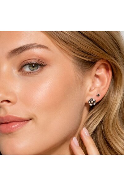 idei Set cercei stud femei din aliaj metalic cu cristale, accesoriu vintage e...