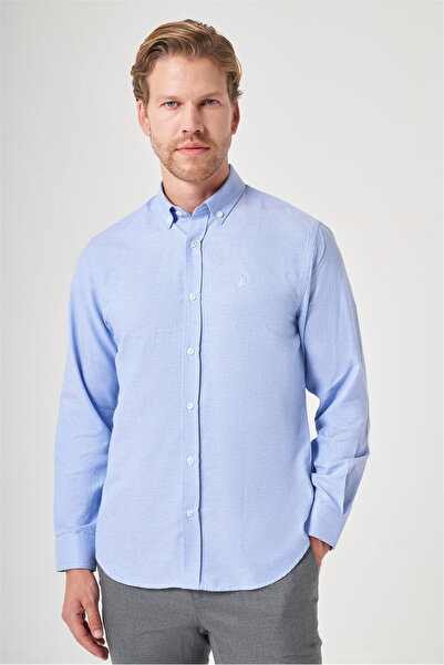 İmza Μπλε πουκάμισο με κουμπιά στο γιακά, Oxford Slim Fit, βαμβακερό 1004265124